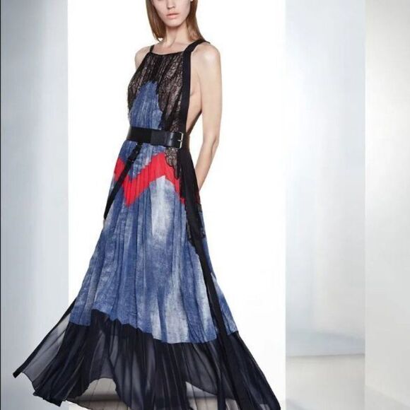 BCBGMaxAzria Dresses & Skirts - $495 BCBG MAXAZRIA RUNWAY DRESS GOWN BLACK BLUE AURA 4 6 S LONG MAXI PLEATED